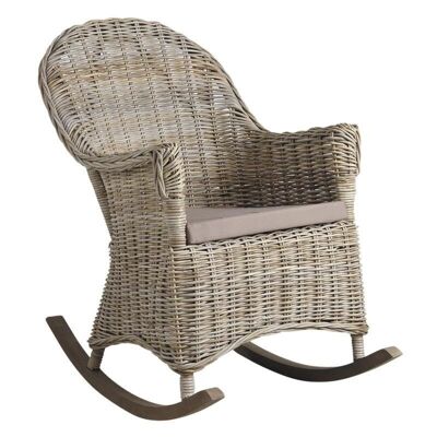 Rocking-chair en poelet gris-MRO1130C