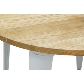 Table industrielle en métal blanc et bois d'orme huilé-MTA1780 2
