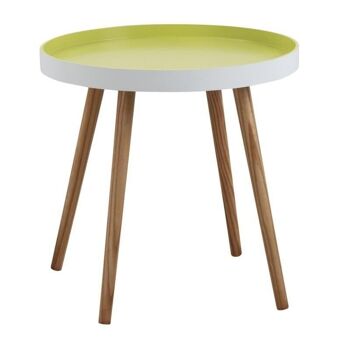 Table d'appoint ronde en bois et MDF laqué anis-MTB1290