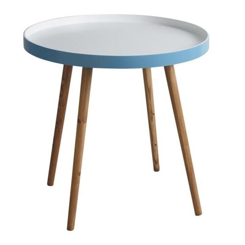 Table d'appoint en bois et MDF laqué bleu-MTB1300