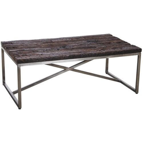 Table basse en acier cuivré et bois massif-MTB1320