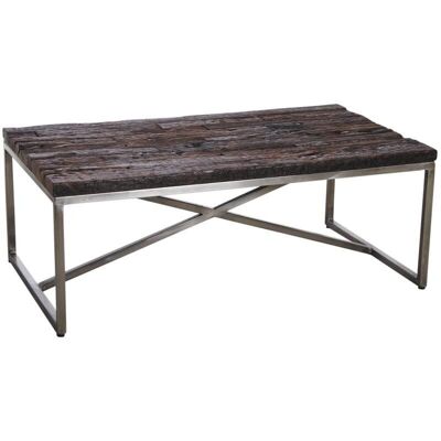 Tavolino in acciaio ramato e legno massello-MTB1320
