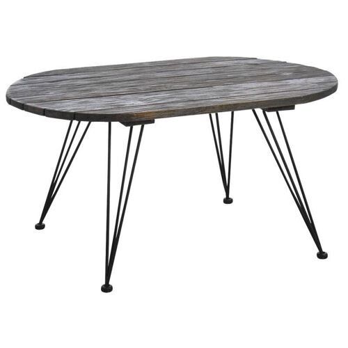 Table basse Mississippi en bois teinté et métal-MTB1430