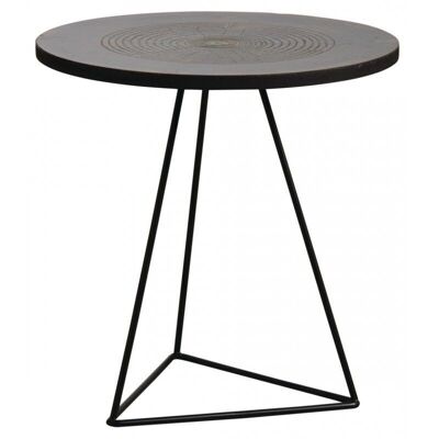 Round table in aged gold metal-MTB1460