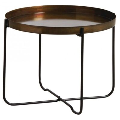 Folding table in aged gold metal-MTB1480