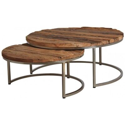 Tavolini in legno massello e acciaio-MTB149S