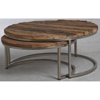 Tables basses en bois massif et acier-MTB149S 2