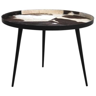 Round table in metal and cowhide-MTB1530