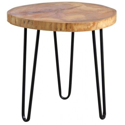 Table ronde en bois et métal-MTB1570