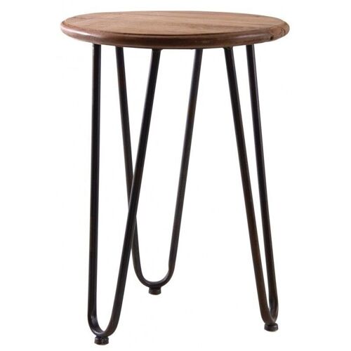 Table ronde en bois et métal-MTB1580