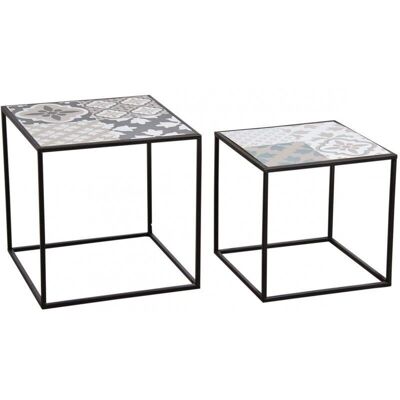 Tables gigonges décor mosaïque-MTB164S