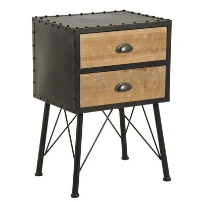 Bedside table in wood and metal-MTN1180