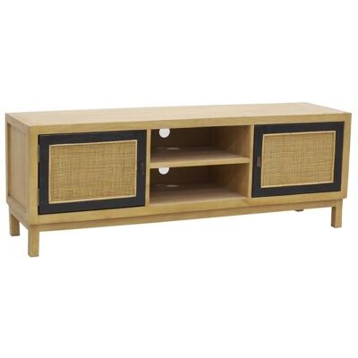 TV cabinet in mango wood and cane-MTV1140