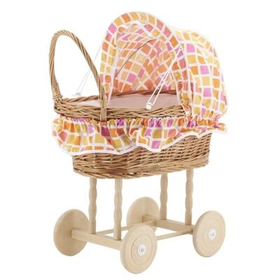 Wicker doll crib buff-NBE1290C