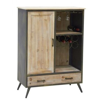 Bar cabinet in wood and metal-NCA1380