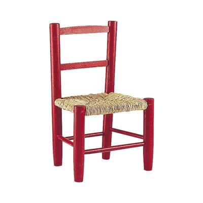 Children's chair in red stained beech-NCE1070