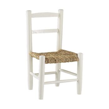 Chaise enfant en hêtre laqué blanc-NCE1080