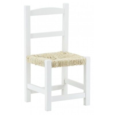 Chaise enfant en bois teinté blanc-NCE1270