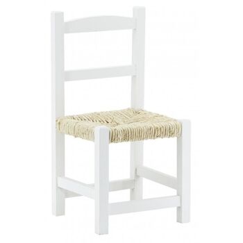 Chaise enfant en bois teinté blanc-NCE1270 1