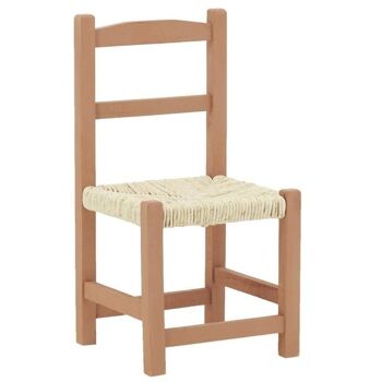 Chaise enfant en bois terracotta-NCE1320 1