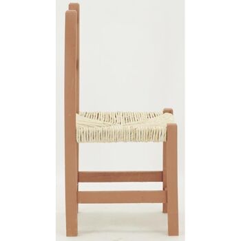 Chaise enfant en bois terracotta-NCE1320 2