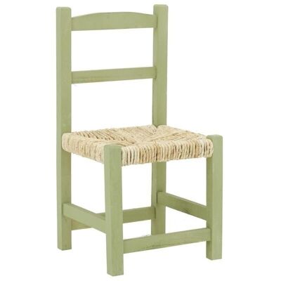 Chaise enfant en bois vert-NCE1330