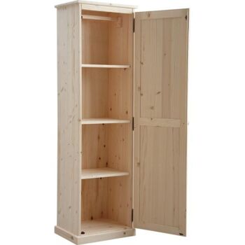 Armoire en bois brut 1 porte-NCM2680 2