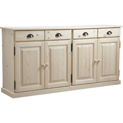 Raw wood sideboard 4 doors 4 drawers-NCM2740