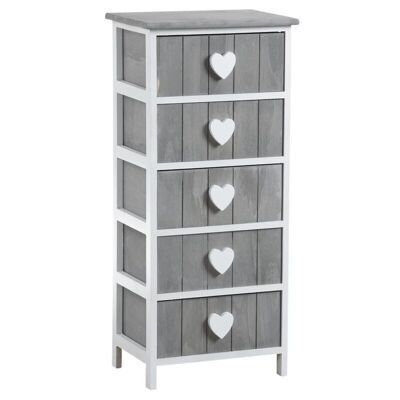 Chest of 5 drawers with hearts-NCM2800