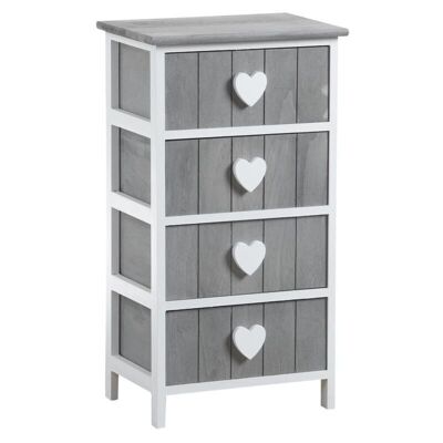 Chest of 4 drawers with hearts-NCM2810