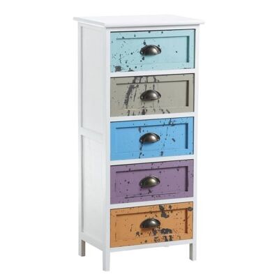 Commode 5 tiroirs multicolores-NCM2860