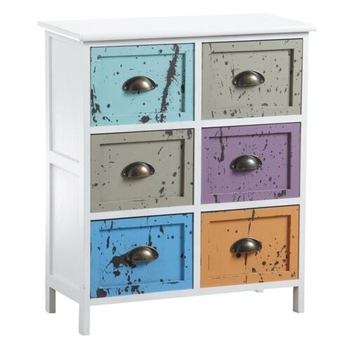 Commode 6 tiroirs multicolores-NCM2870