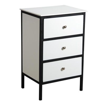 Chest of 3 drawers in wood and metal-NCM3070