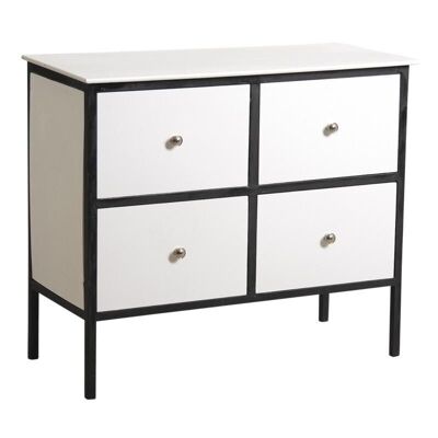 Chest of 4 drawers in wood and metal-NCM3080