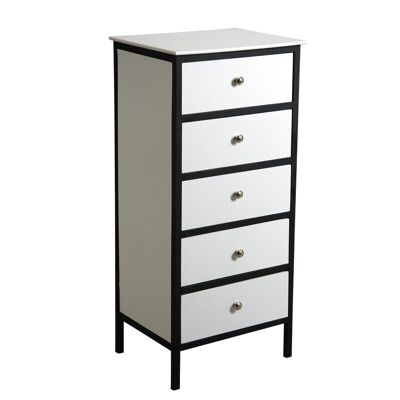 Chest of 5 drawers in wood and metal-NCM3090