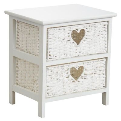 White dresser in medium and cord 2 drawers-NCM3200