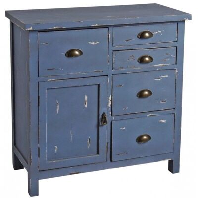 Chest of drawers in antique blue wood-NCM3280