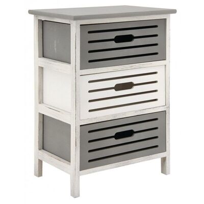 Chest of drawers in openwork wood 3 drawers-NCM3320