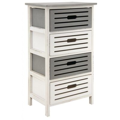 Openwork wooden chest of drawers 4 drawers-NCM3330