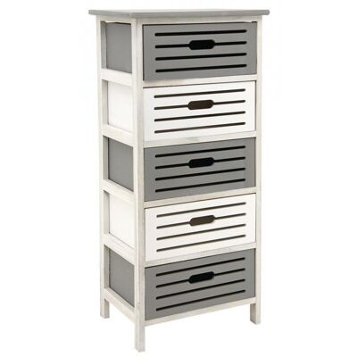Chest of drawers in openwork wood 5 drawers-NCM3340