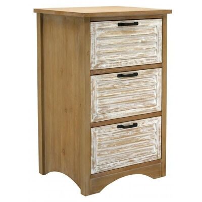 Chest of drawers in aged and limed wood-NCM3450