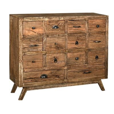 Commode en bois recyclé et métal 14 tiroirs-NCM3520