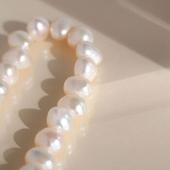 Bracelets souples - Perles en argent plaqué or 3