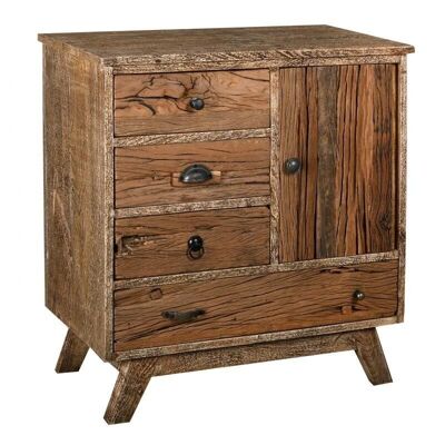 Chest of drawers in recycled wood and metal-NCM3530