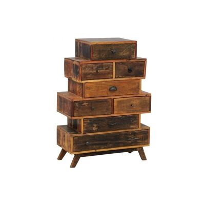 Chest of 8 drawers in recycled wood-NCM3540