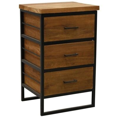 Chest of drawers in recycled wood and metal-NCM3550