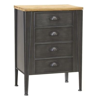 Chest of drawers in metal and fir-NCM3660