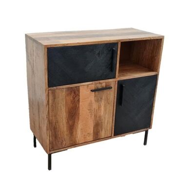 Chest of drawers in natural and stained mango wood-NCM3700