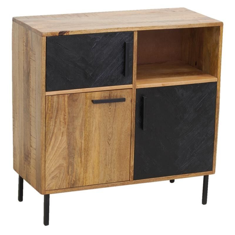 Chest of drawers in natural and stained mango wood-NCM3700