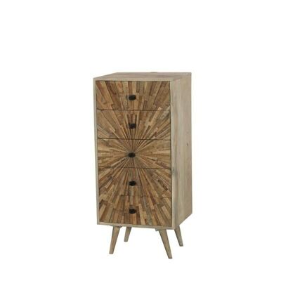 Cassettiera in legno di mango naturale-NCM3770